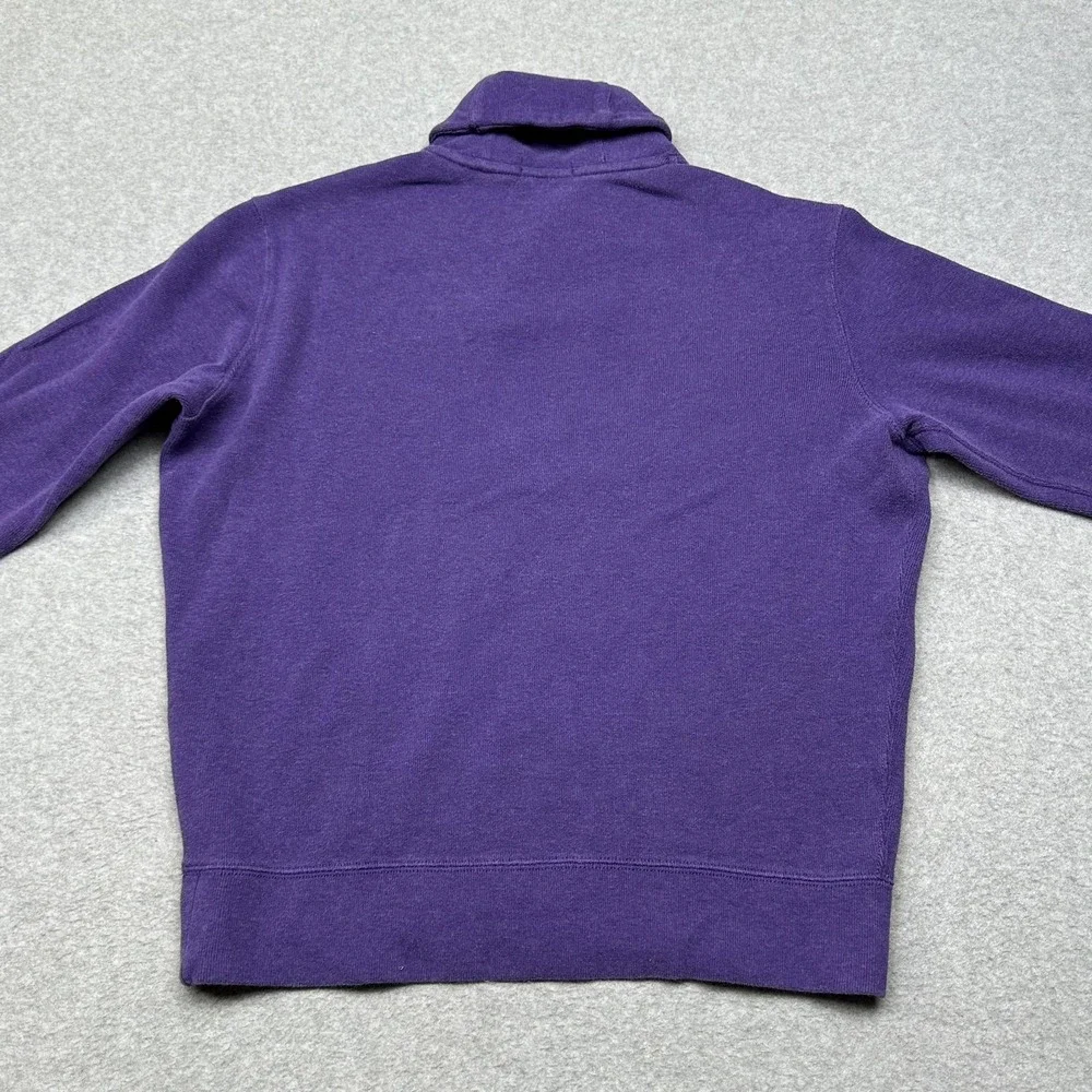 Polo Ralph Lauren Sweatshirt Mens Large Purple Shawl Collar Button Pony‎ Logo
